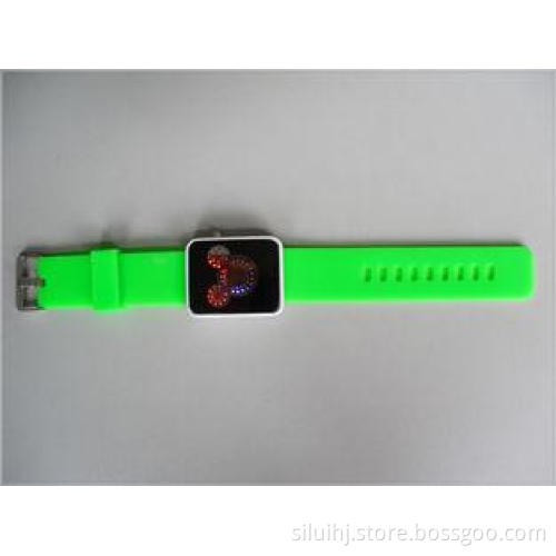 Green Silicone Wristband Watch Waterproof , Digital Mickey